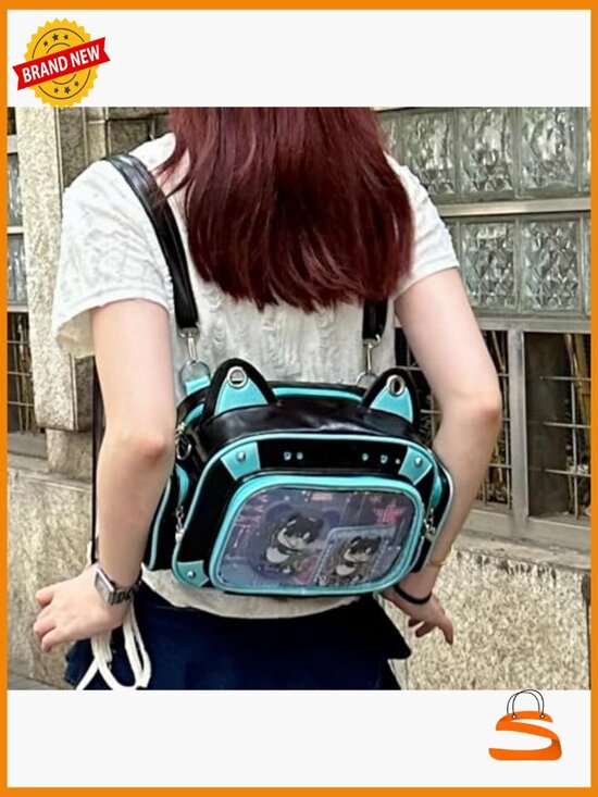 Ita Bag with Clear Window for Pin Display - Kawaii Cat Backpack Purse main image 4
